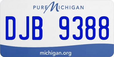 MI license plate DJB9388