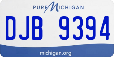 MI license plate DJB9394