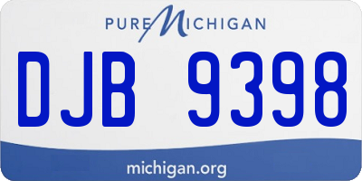 MI license plate DJB9398