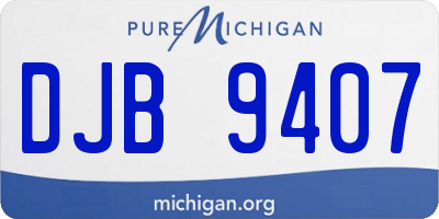 MI license plate DJB9407
