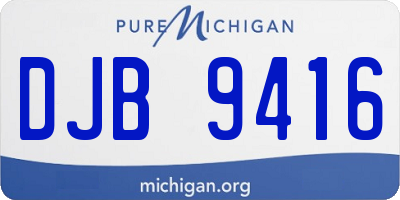 MI license plate DJB9416