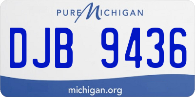 MI license plate DJB9436