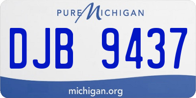 MI license plate DJB9437