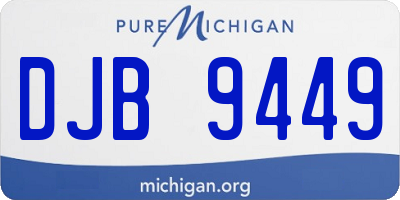 MI license plate DJB9449