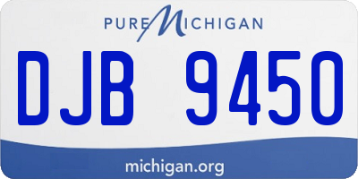 MI license plate DJB9450