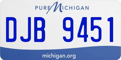 MI license plate DJB9451