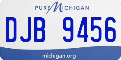 MI license plate DJB9456