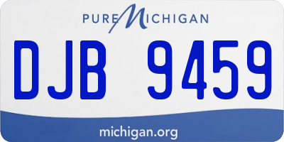 MI license plate DJB9459