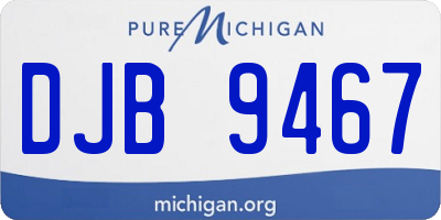 MI license plate DJB9467