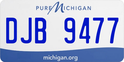 MI license plate DJB9477