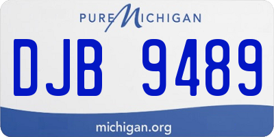 MI license plate DJB9489