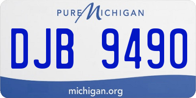 MI license plate DJB9490