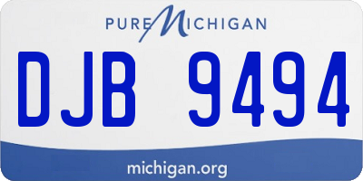 MI license plate DJB9494