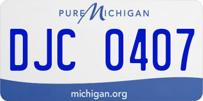 MI license plate DJC0407