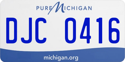MI license plate DJC0416