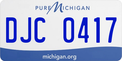 MI license plate DJC0417
