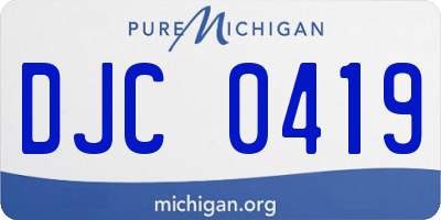 MI license plate DJC0419