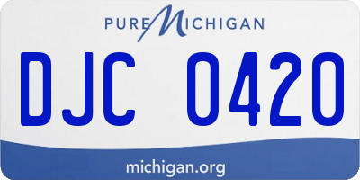 MI license plate DJC0420