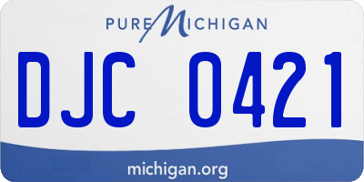 MI license plate DJC0421