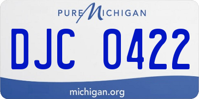 MI license plate DJC0422