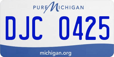 MI license plate DJC0425