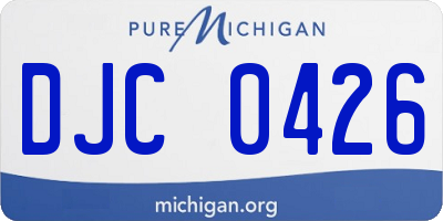 MI license plate DJC0426