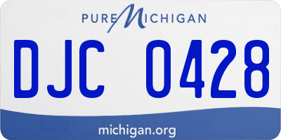MI license plate DJC0428