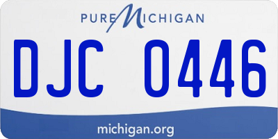 MI license plate DJC0446