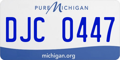 MI license plate DJC0447