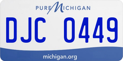 MI license plate DJC0449
