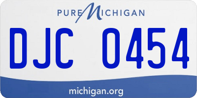 MI license plate DJC0454