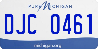 MI license plate DJC0461