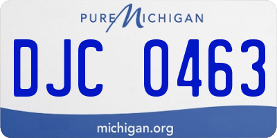 MI license plate DJC0463
