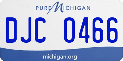 MI license plate DJC0466
