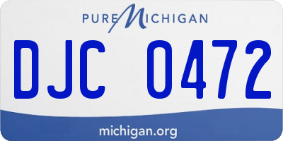 MI license plate DJC0472