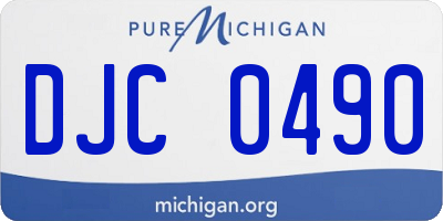MI license plate DJC0490