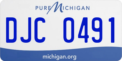 MI license plate DJC0491