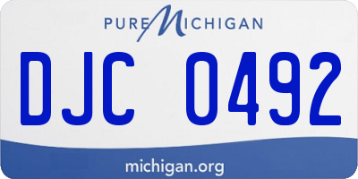 MI license plate DJC0492