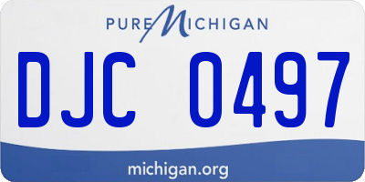 MI license plate DJC0497
