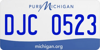 MI license plate DJC0523