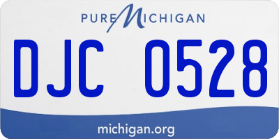 MI license plate DJC0528