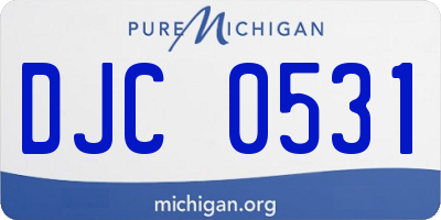 MI license plate DJC0531