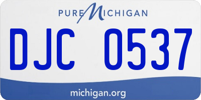 MI license plate DJC0537