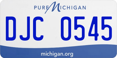 MI license plate DJC0545