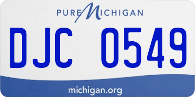 MI license plate DJC0549