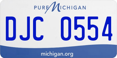 MI license plate DJC0554