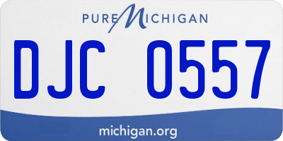 MI license plate DJC0557