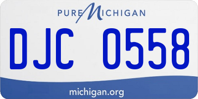 MI license plate DJC0558