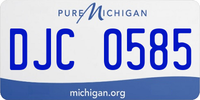MI license plate DJC0585