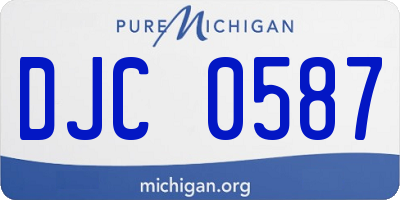 MI license plate DJC0587